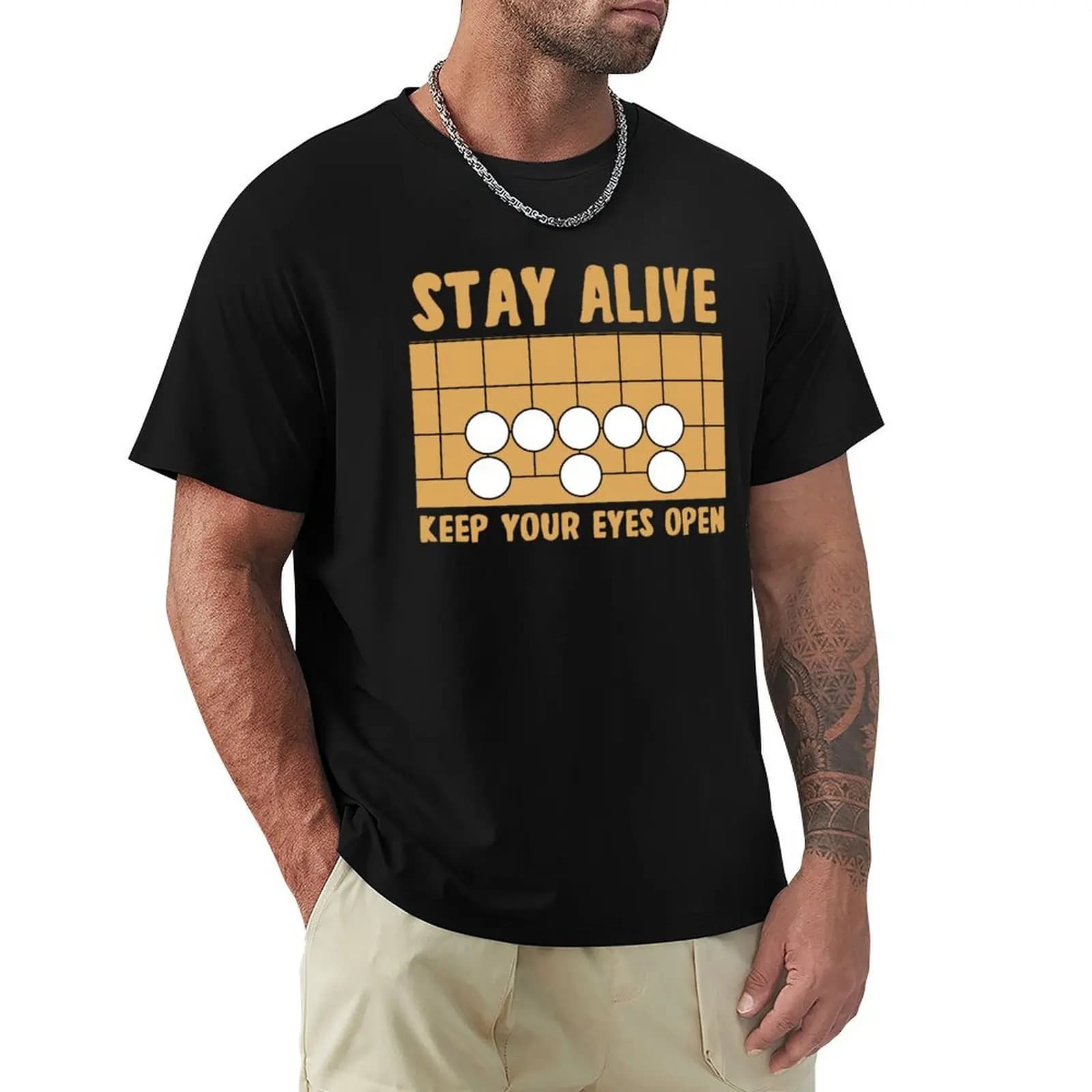 T-shirt Go Board Game Keep Your Eyes Open, T-shirt a maniche corte per outfit quotidiano basic