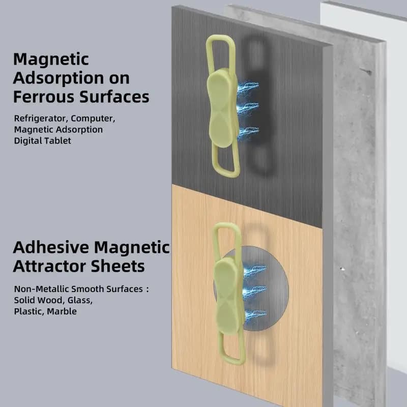 Supporto per penna magnetico multifunzione in silicone regolabile da 2/3/6 pezzi, clip per penna touch per tablet, per organizer di accessori da ufficio
