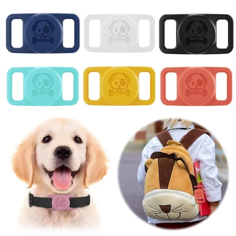 Supporto per Collare per Animali Domestici Apple AirTag, Impermeabile in Silicone, con Anello Nascosto, Localizzatore GPS Anti-Smarrimento, Custodia Protettiva per Cani e Gatti