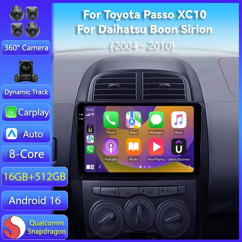 Android 15 Carplay Auto Per Toyota Passo XC10 Per Daihatsu Boon Sirion 2004 - 2010 Autoradio Multimediale 2Din Stereo Lettore Video