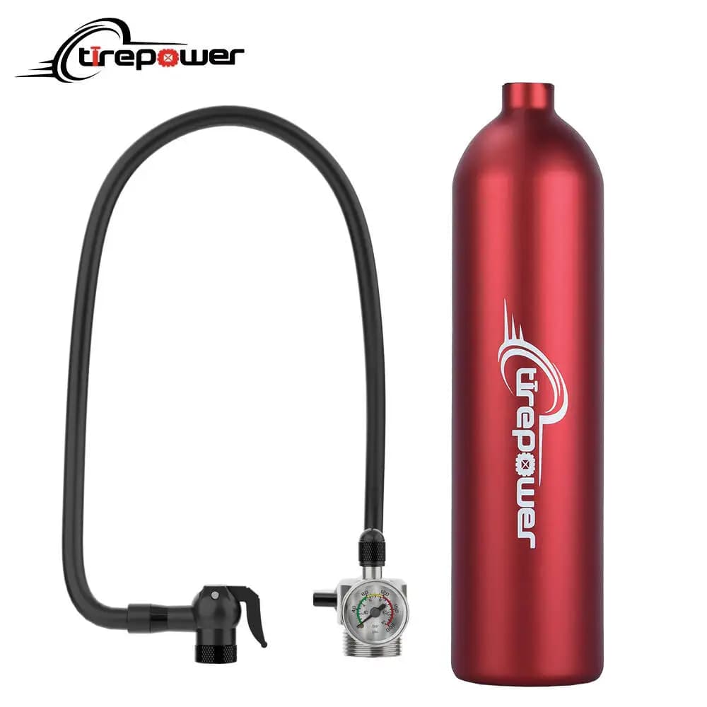Ctrepower Bottiglia d'aria per pneumatici Booster per pneumatici con valvola Manometro per bombola di gas per bici Vuoto Tubeless Pneumatico MTB Road RoInflator