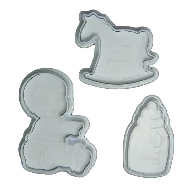Set di 3 Stampi in Plastica a Forma di Biberon per Decorazione Torte, Utensili per Pasticceria HB0645
