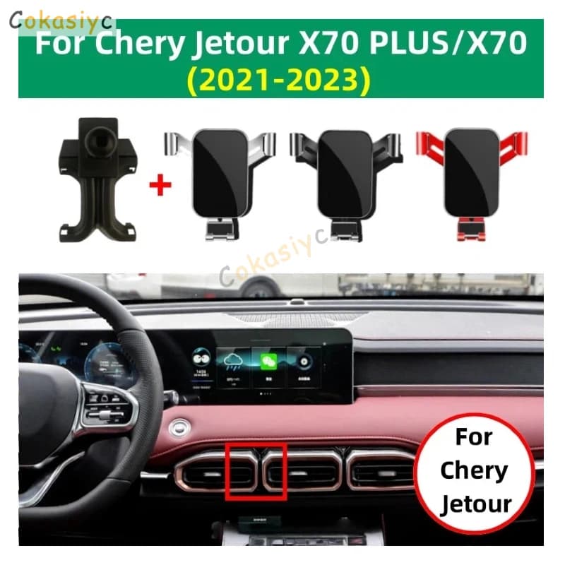 Car Phone Holder For Chery Jetour X70 Plus X70 2021-2023 Car Mount Rotation GPS Phone Stand Air Vent Mount Car Accessories