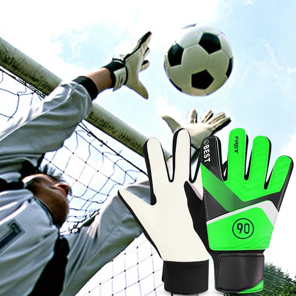 Guanti da calcio in lattice con supporto per partite di calcio, protezione completa delle dita, antiscivolo, impermeabili e traspiranti per bambini e adulti