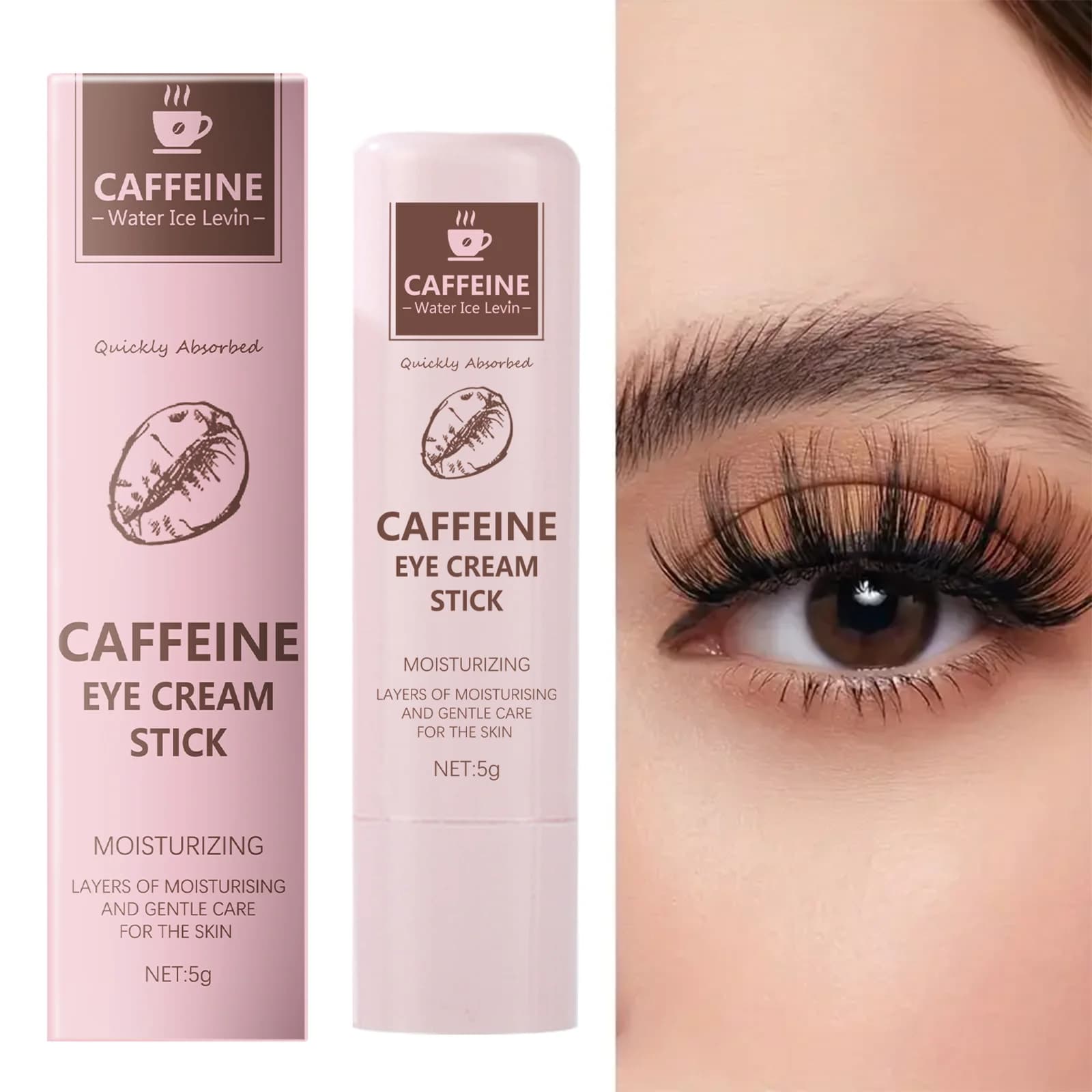 Caffeine eye cream stick nourishes the skin, improves fine lines, relieves eye bags and dark circles, and brightens the eye skin