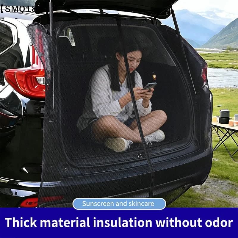 Magnetic Trunk Mesh Breathable Mosquito Resistant Environmentally Friendly Mesh Curtains SUV Tailgate Mosquito Net Summer【SMQ】