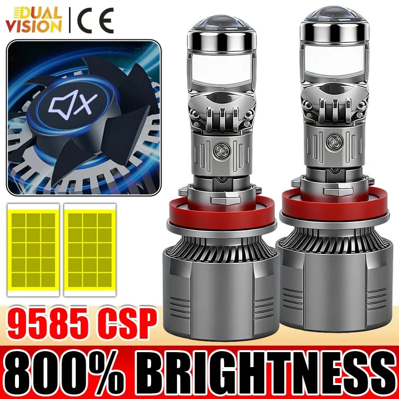 DUALVISION H7 LED H4 BI LED Proiettore con Lente 1500W 9585 CSP Canbus Potenti Mini Fari Auto H11 H8 9005 9006 H9 6000K Bianco 12V