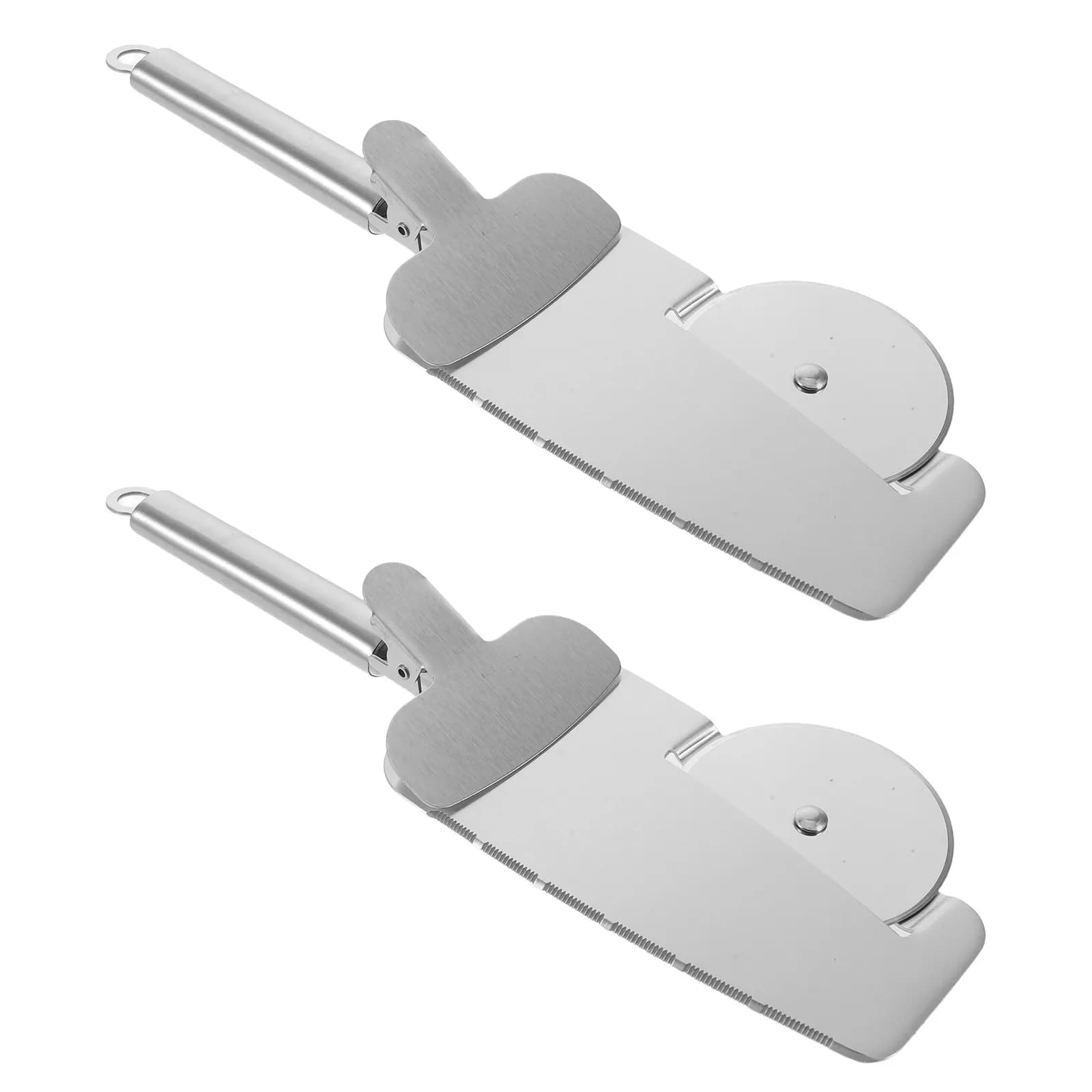2Pcs Stainless Steel Pizza Cutter Multi Wheel Pastry Slicer Comfortable Handle Sealing Clip Kitchen Baking Dough Cutting Tool