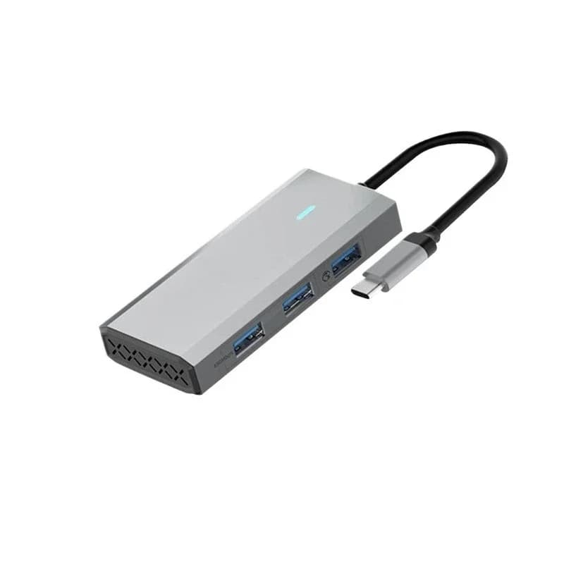 Docking station Type-C con porta di rete Gigabit, trasferimento HDMI, hub USB 5-in-1 per espansione