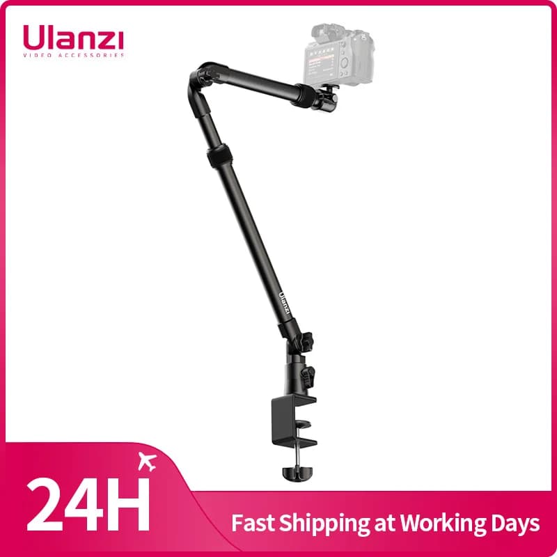 Ulanzi ZJ02 supporto per configurazione da tavolo per fotocamera supporto da tavolo regolabile con braccio di supporto carico massimo 2KG per microfono per fotocamera Mirrorless
