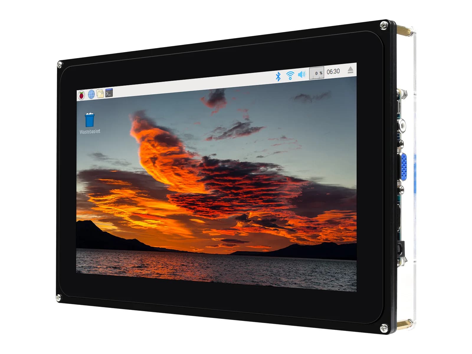 10.1 inch HDMI LCD (F) (with case), capacitive touch, 1024×600, supports all versions of Raspberry Pi/Jetson Nano/play console/ PC