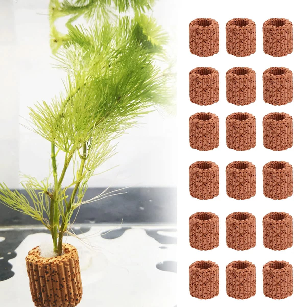 10/20Pcs Base ad anello fisso per piante acquatiche per acquario paesaggio vaso per piante in ceramica decorazioni per anelli accessori per acquari