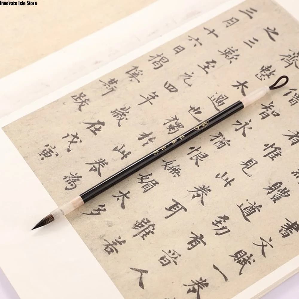 Traditional Chinese Calligraphy Brush Oil Watercolor Wolf Hair Scriptures Writing Brush Oil Painting Wood Art Paint Brush Artist