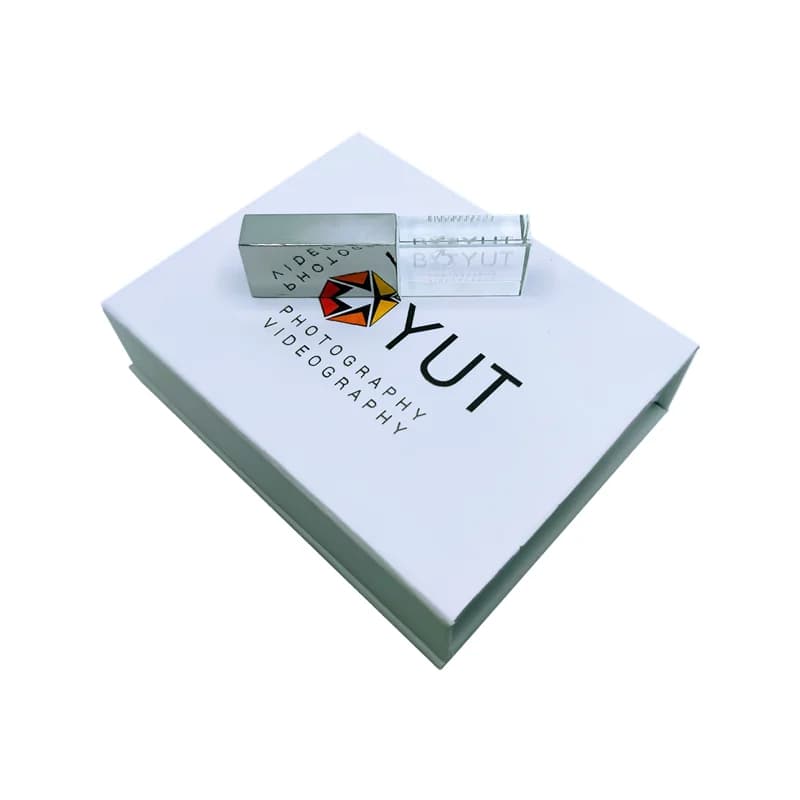 Nuova Chiavetta USB 3.0 in Cristallo Argento con Incisione Laser Personalizzata Gratuita (100 Pezzi USB e 30 Pezzi Scatole)
