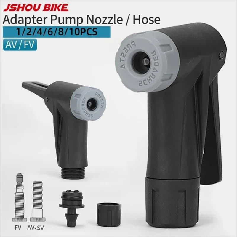 JSHOUBIKE 1/2/4/6/8/10PCS Bicicletta AV FV Adattatore Ugello Della Pompa MTB/Bici Da Strada Pompa di Ricambio Intelligente Testa Della Valvola parti della pompa