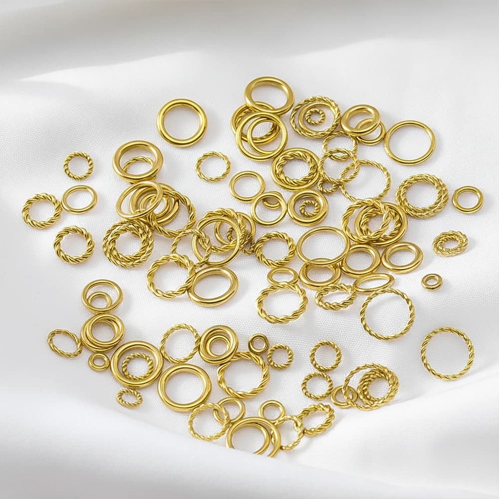 20 pcs/Lot Stainless Steel Round Connectors Stainless Steel Braided, Scratch Rings Closed Materials DIY Mirrors for Jewelry Creation