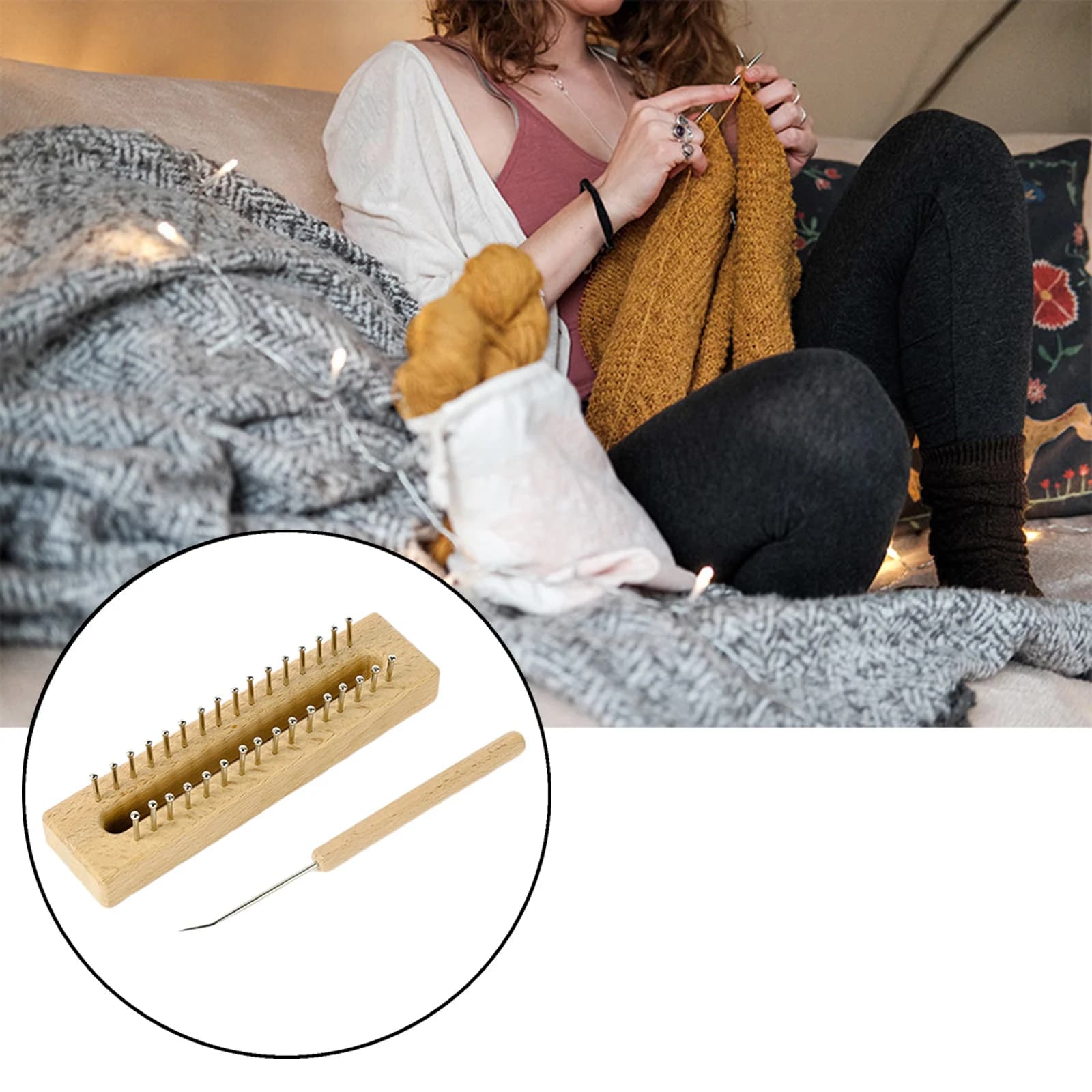 Kit per maglieria con telaio e accessori per tessitura, strumento fai da te con uncinetti per realizzare cappelli, sciarpe, scialli, maglioni e calze