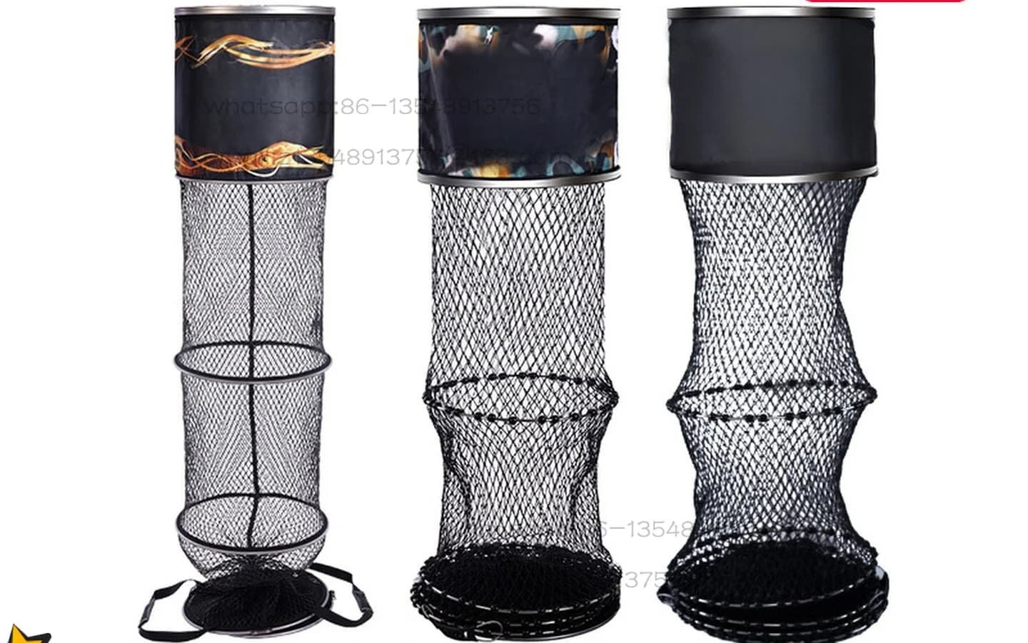 Rete da pesca selvatica Taiwan Black Pit, gabbia per pesci in acciaio inossidabile anti-imbottigliamento per la protezione dei pesci