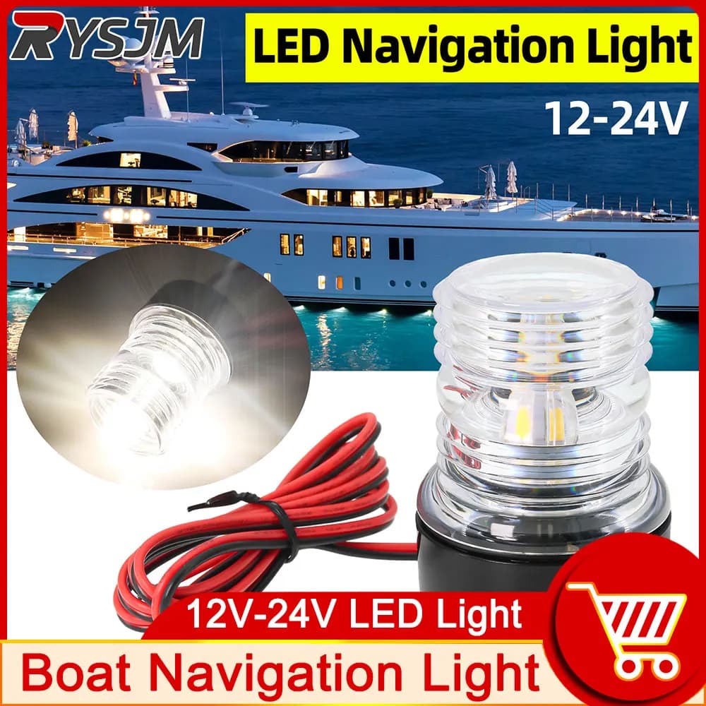 Luci di navigazione a LED per barche indicatore di segnale di navigazione per navi per Yacht luce di ancoraggio a LED bianca 12V 360 ° luce ambientale Singnal