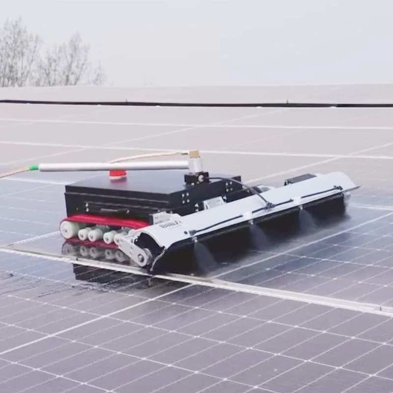 Robot Cingolato per la Pulizia di Pannelli Solari con Telecomando - Spazzola Pulitrice per Pannelli Fotovoltaici