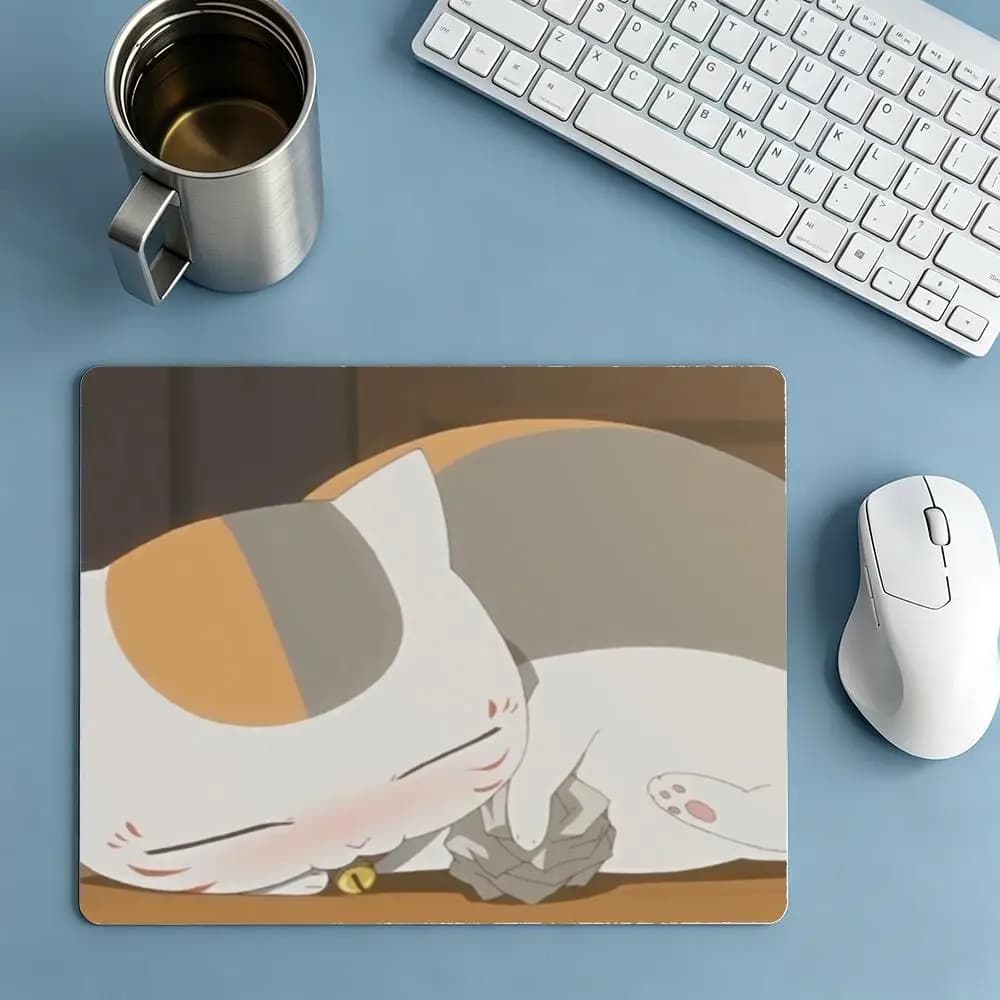 Anime Sleeping Cat Pattern Gaming Mouse Pad, High Definition Printing Non Slip Rubber Base Large Desk Mat