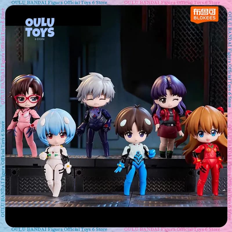 Blokee EVA Blind Box Autentico Neon Genesis Evangelion Adventure Encounter Miracle Action Figure Articolata da Costruire, Giocattolo Regalo