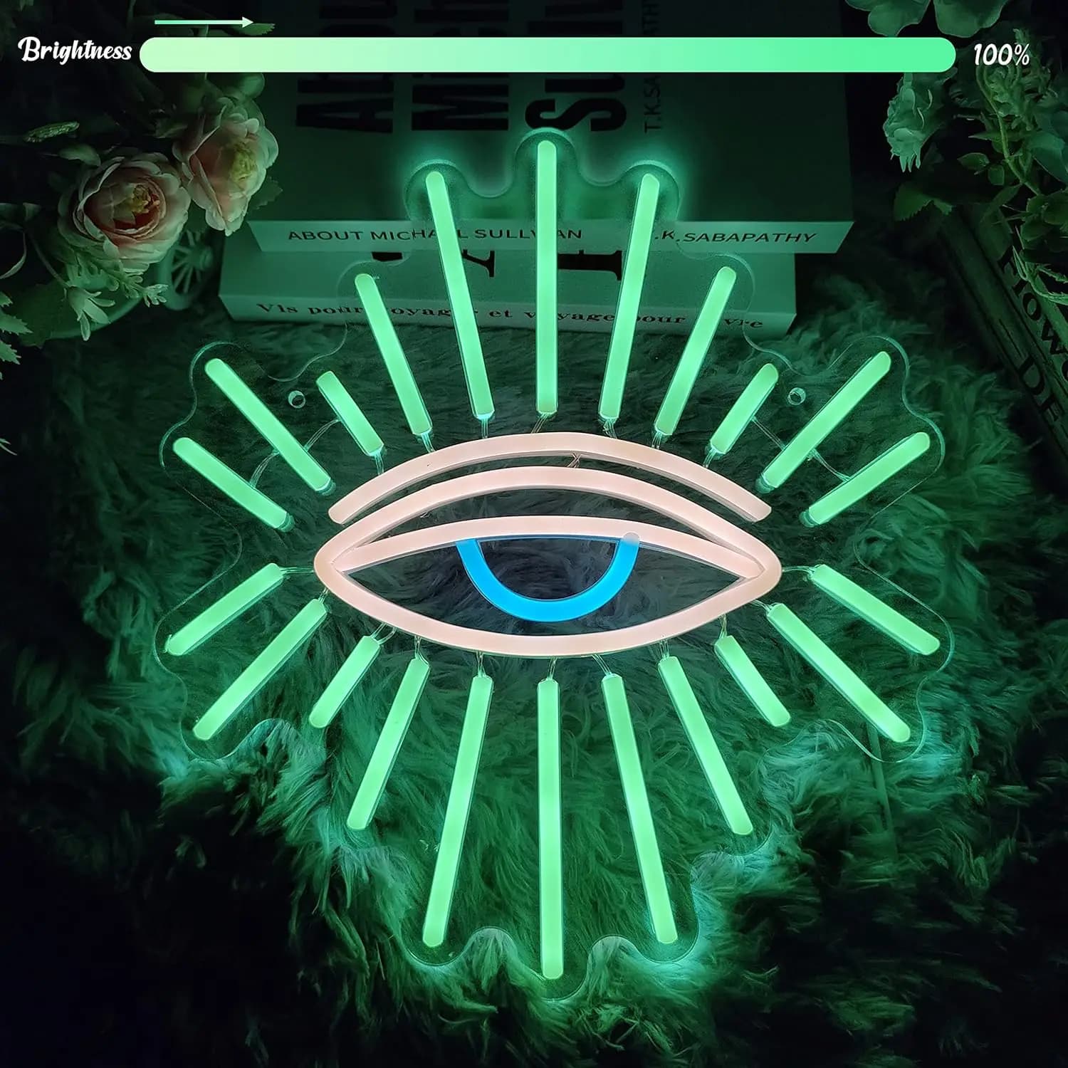 Insegne al neon Evil Eyes per decorazioni da parete LED oscuranti Insegne al neon Green Goth Eyes per sala giochi Camera da letto Man Cave Camera dei bambini Festa