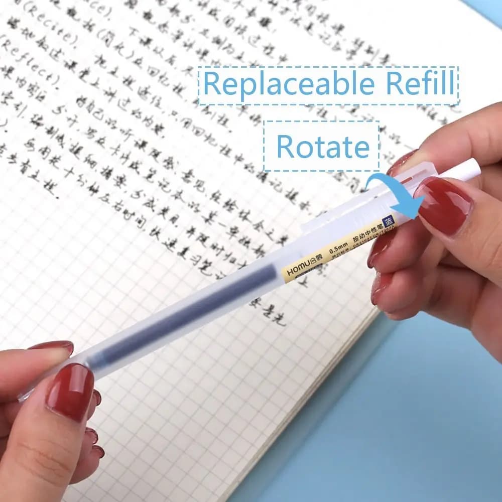 Penna gel semplice ad asciugatura rapida Tipo di pressa Penna a sfera con inchiostro nero/blu/rosso Punta della penna da 0,5 mm Penna neutra Cancelleria