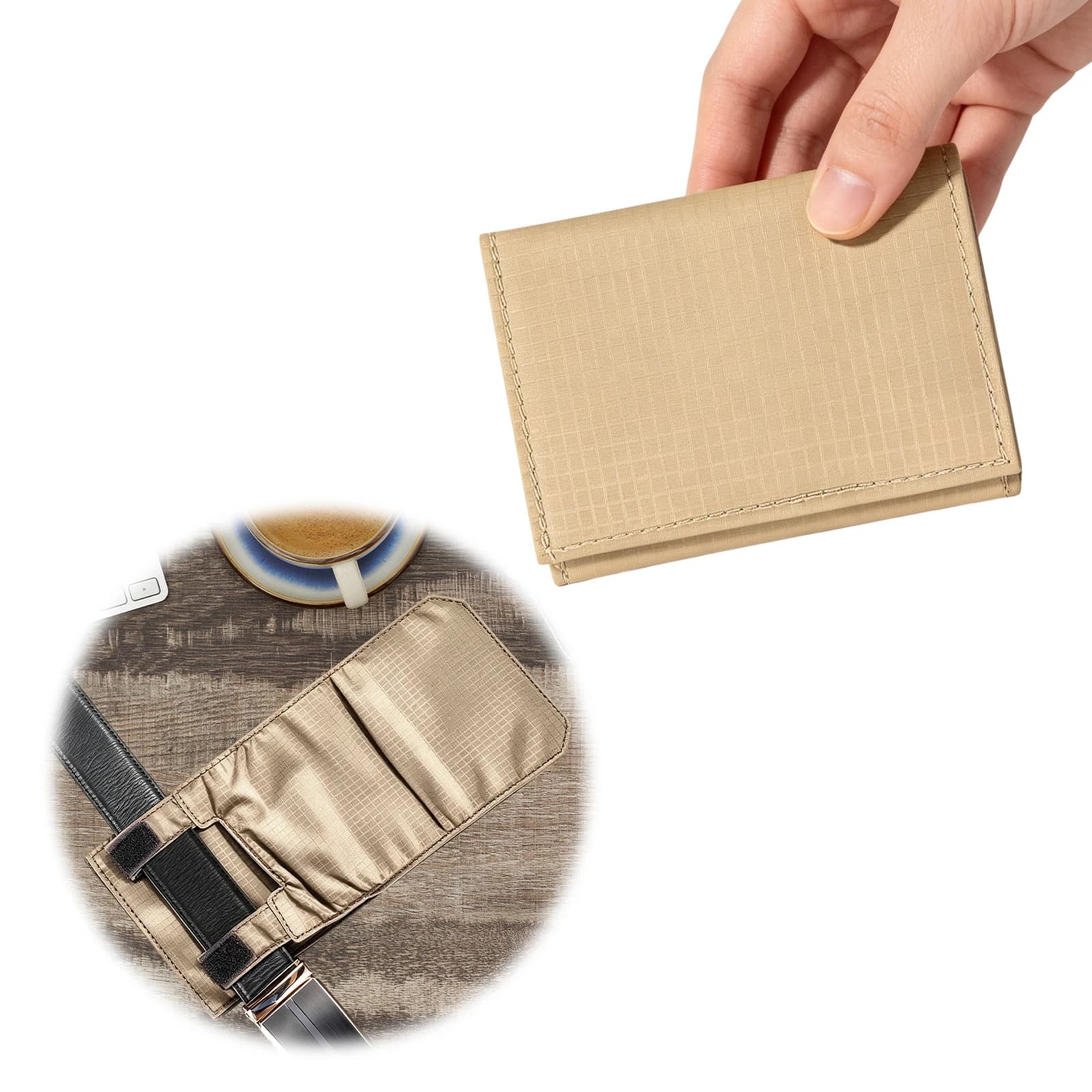 Nylon Mini Wallet Waterproof Blocking Travel Pouch Large Capacity Hidden Passport Holder Bag for Credit Cards ID Cash Passports