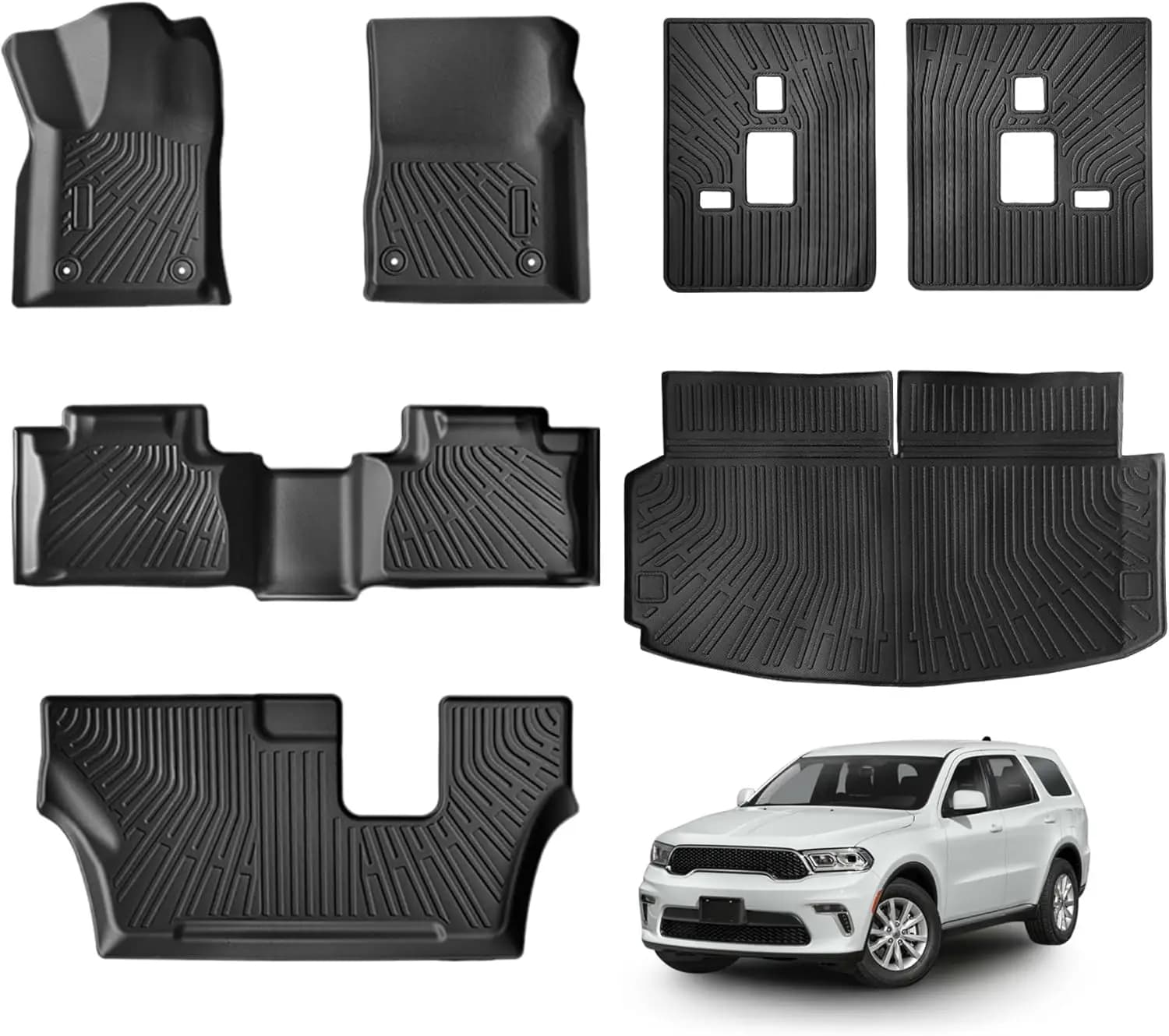 Tappetini per tutte le stagioni e rivestimento bagagliaio per auto a 7 posti, TPE, impermeabili, 2016-2026