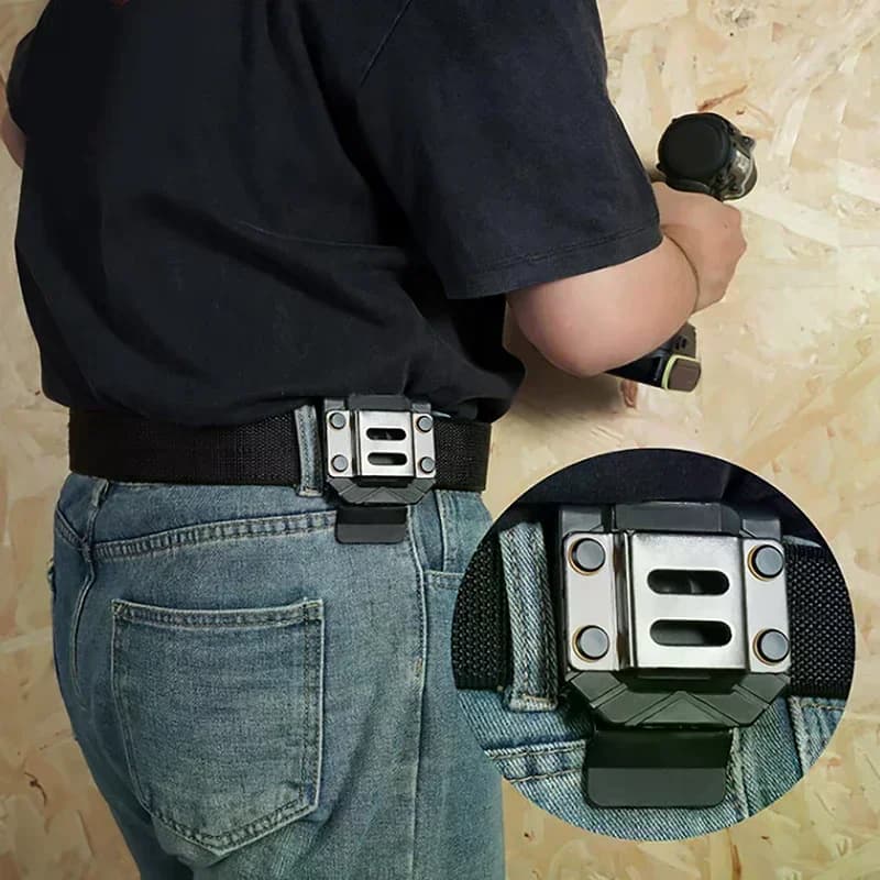 Work Belt Drill Holder, Clip for Drill attachment, rugged Drill Holster, Tape Measure Holder, Drill Carrier for Belt