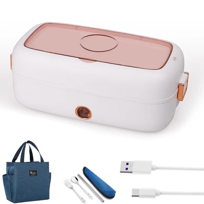 USB portatile scatola di pranzo elettrica 5V 12V 24V auto camion campeggio lavoro scuola 220V cibo riscaldato contenitore scaldino set in acciaio inossidabile