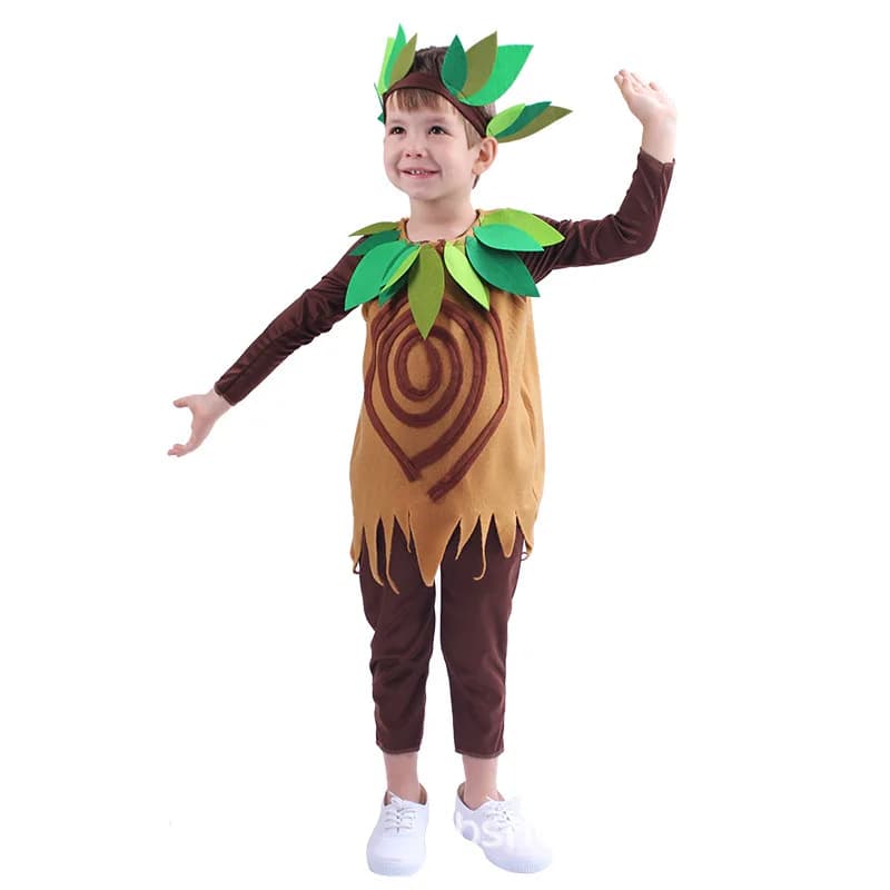 Costume di Halloween stile albero Ragazzi Gilr Fancy Party Tuta Copricapo Set di costumi di scena