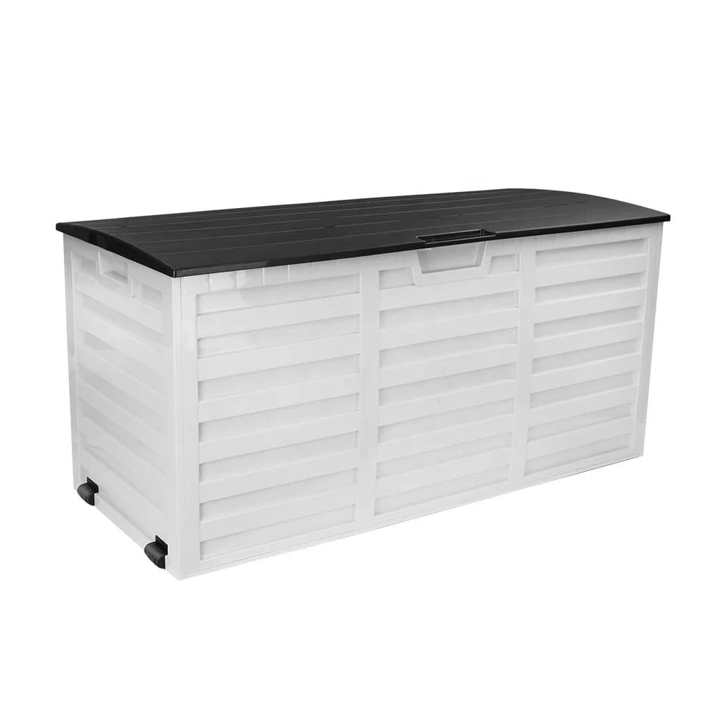 Garden Storage Box with Lock, Plastic Container for Toys and Tools, Patio Box