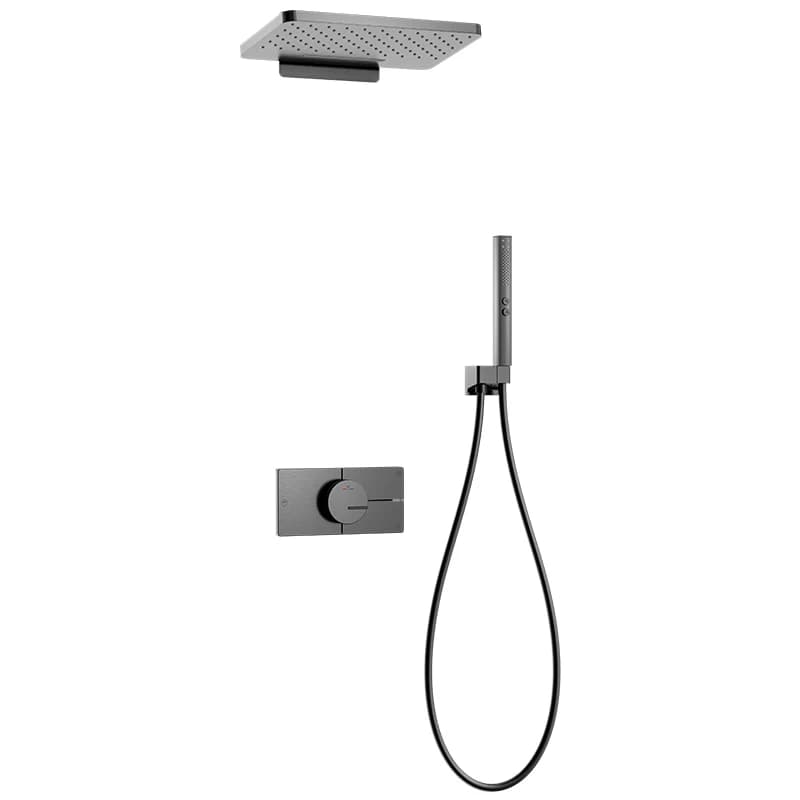 Set doccia per hotel da bagno caldo e freddo con cascata pre-interrata Laskin a parete incorporata nascosta