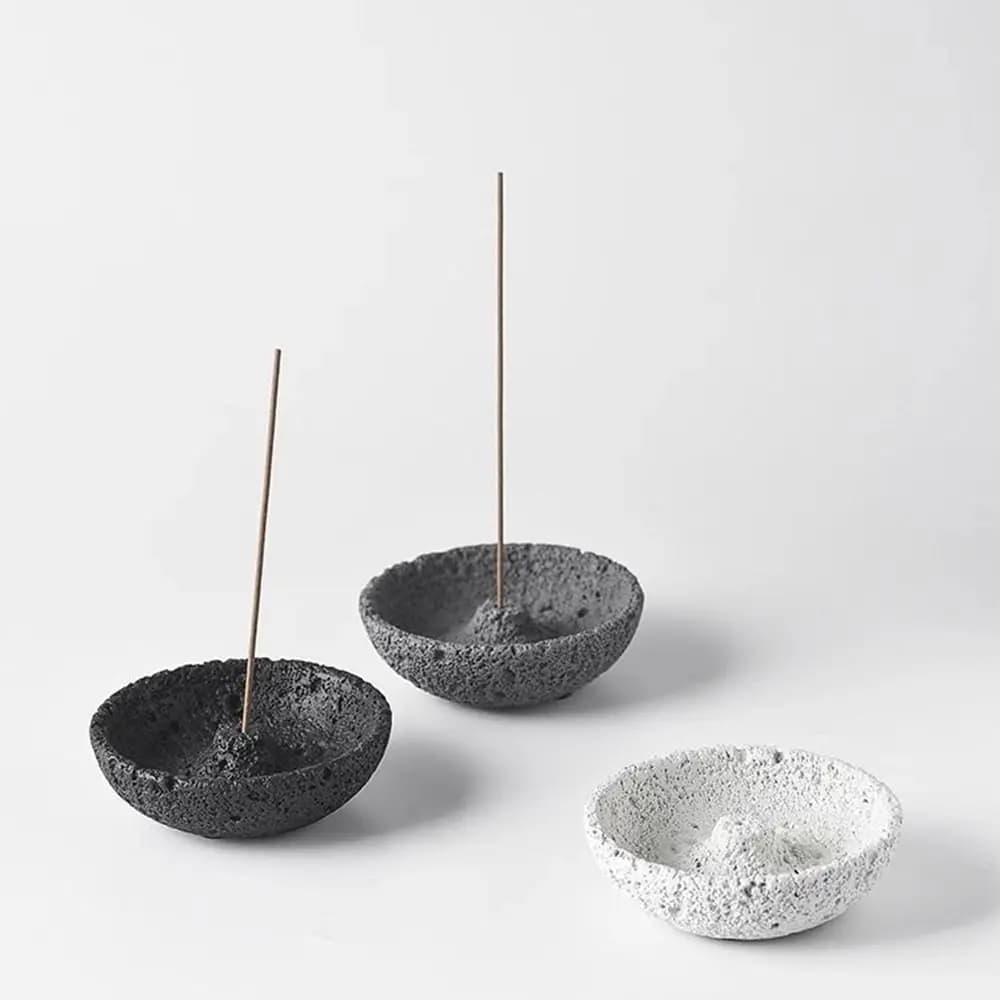 Bruciatore di Incenso in Cemento, Supporto per Bastoncini d'Incenso in Stile Planetario con Texture in Calcestruzzo, Decorativo Multifunzionale