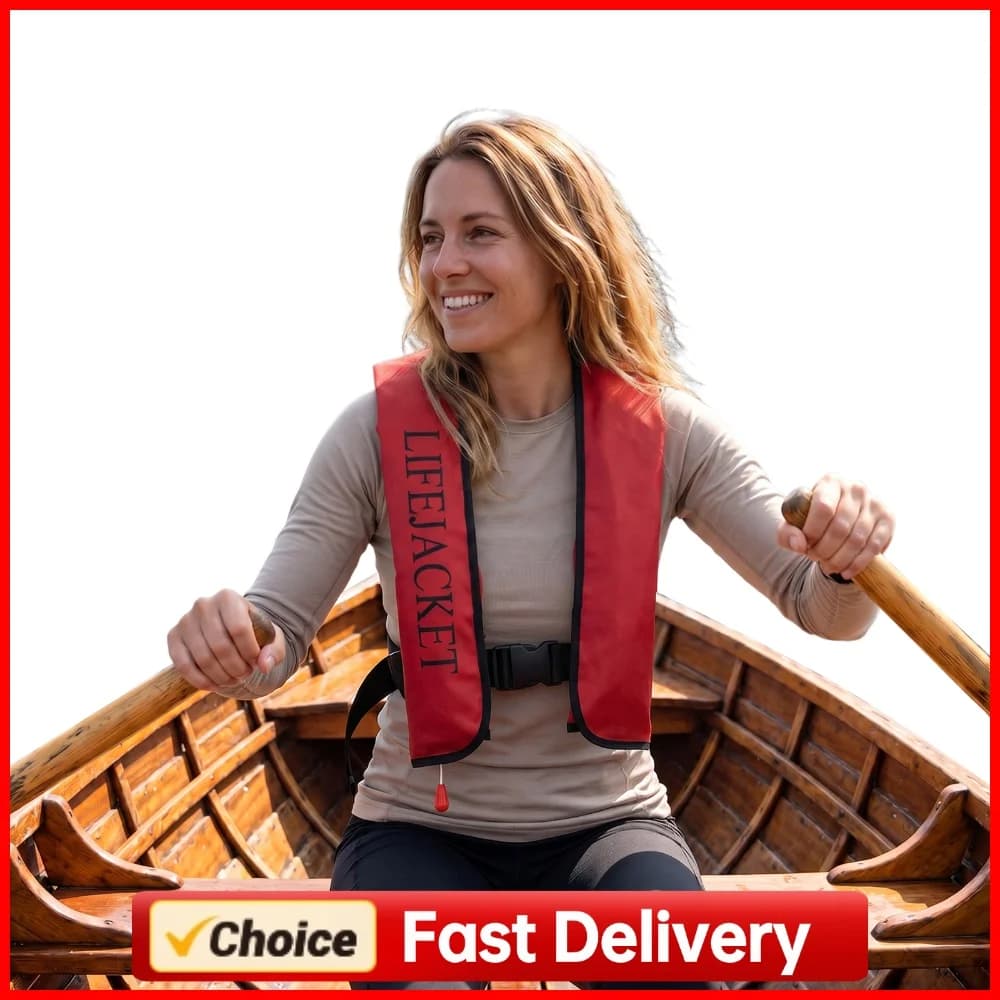 Self-inflatable Life Vests with Reflective Strips & Emergency Whistle Swim Vests for Boating Fishing Kayaking SUP Paddleboarding