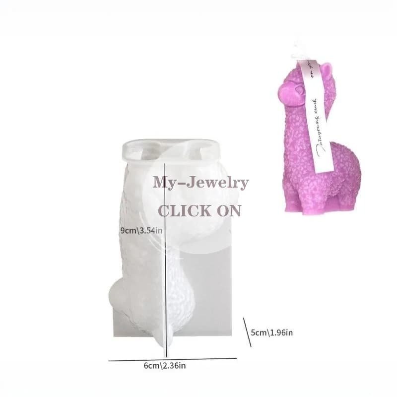 Cute Alpaca Silicone Mold Non-Stick Reusable for DIY Resin Clay Scented Candle Crafts Home Art Decor Beginners Gift