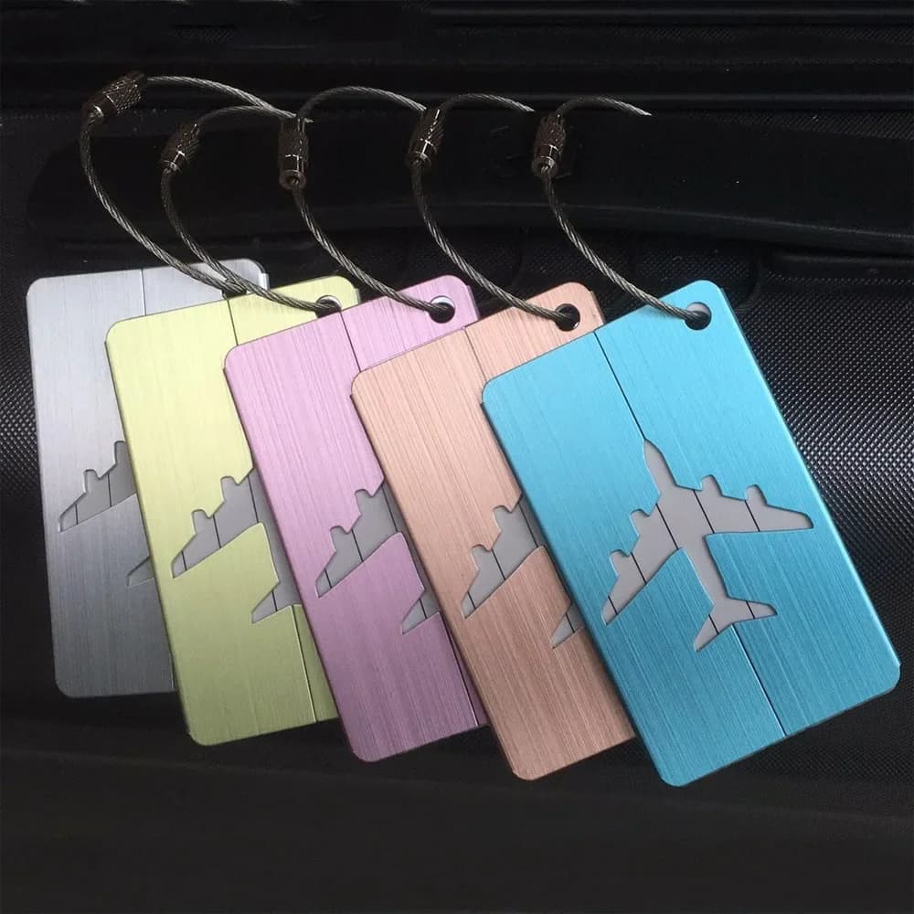 Etichette per bagagli di nuova moda Lega di alluminio Donna Uomo Bagagli da viaggio Valigia Nome Porta etichette Accessori da viaggio