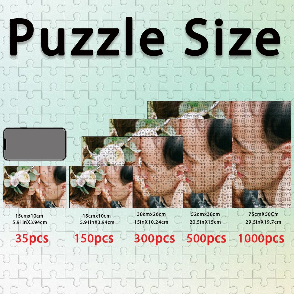 35/300/500pcs nature Custom Picture Jigsaw puzzle Personalized Picture For Children Toy Baby Gift