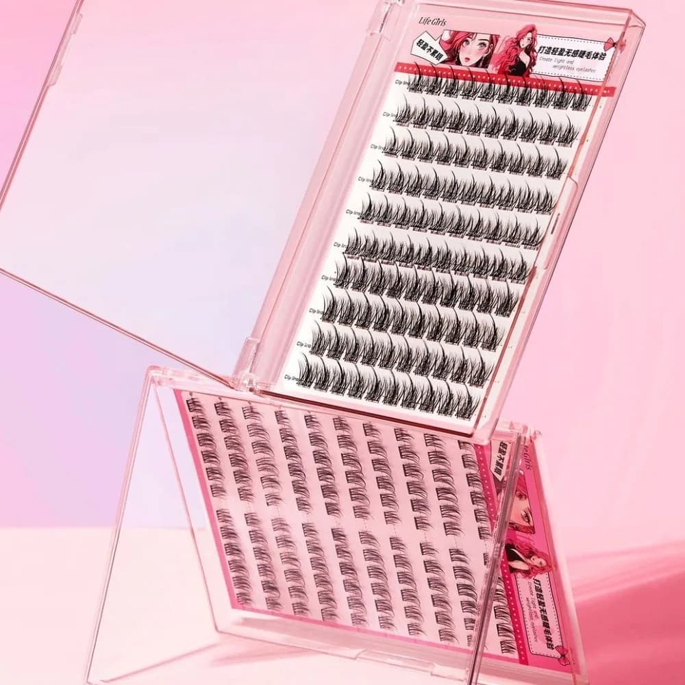 Ciglia Finte Segmentate Senza Colla 10-12mm, Ciglia Finte Creative Fai-da-Te, Ciglia a Ciuffetti Individuali Riutilizzabili con Effetto Winged