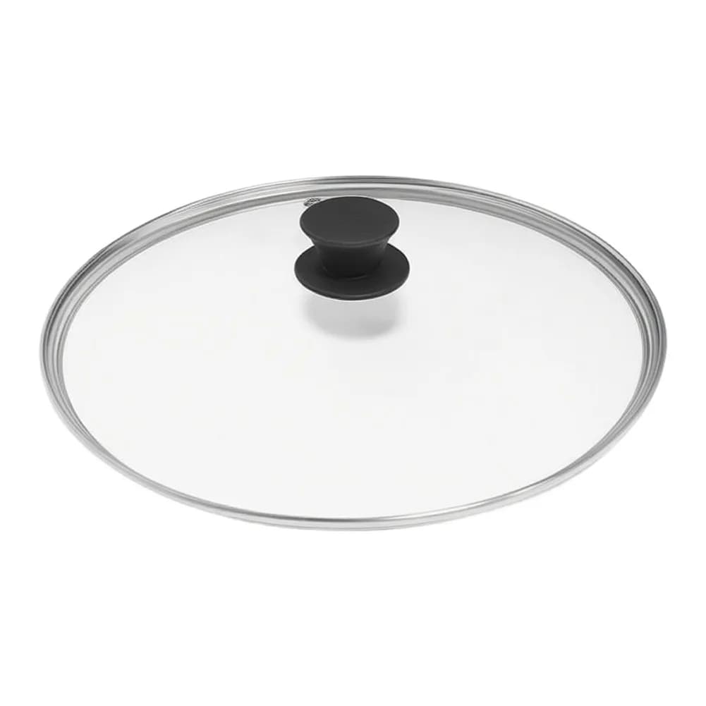 Stainless Steel Rimmed Tempered Glass Lid for 8 Inch Frying Pan Wok Skillet Designed to Fit Snugly and Reduce Spills During Use