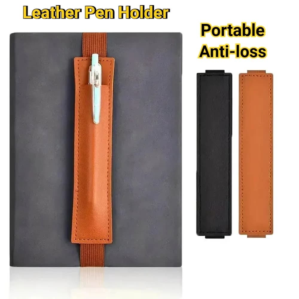 Portapenne con fascia elastica regolabile per notebook/agenda/raccoglitori, custodia per penna portapenne in pelle PU, accessori per agenda