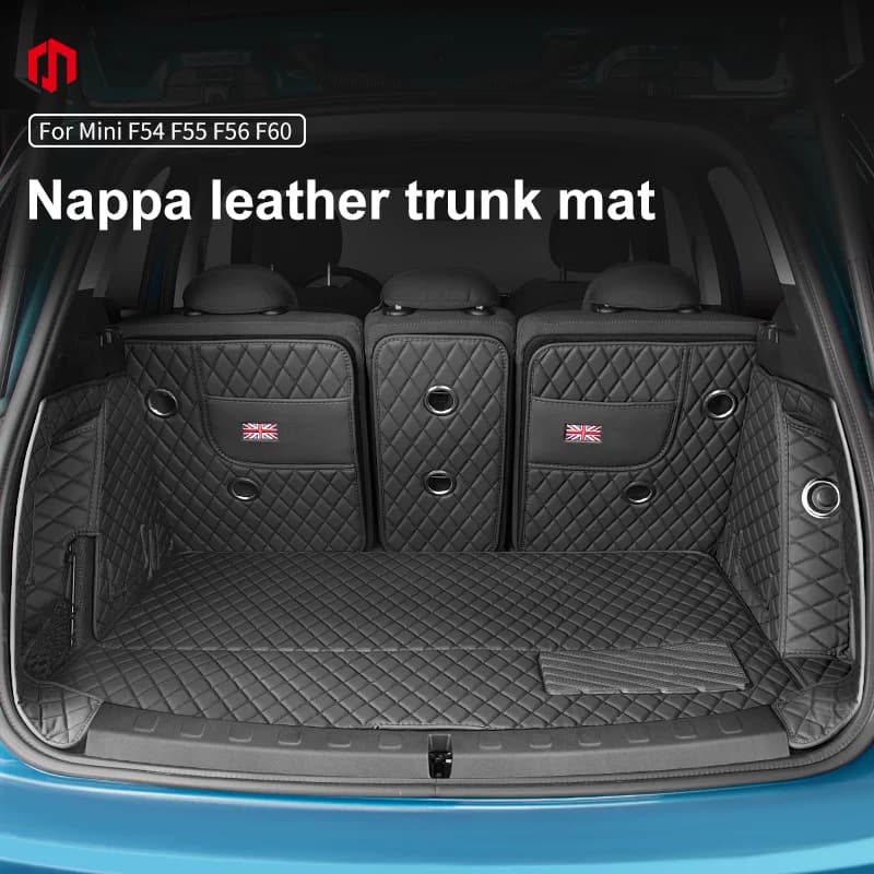 Per Mini Cooper F56 F60 F54 F55 Countryman Clubman PU Tappetino per bagagliaio in pelle Auto Tappetino impermeabile Accessori completamente circondati