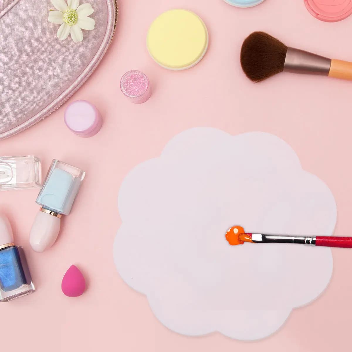 Set di 3 Palette in Silicone per Nail Art, Trasparenti, Professionali, per Miscelare Gel e Materiali per Nail Art e Artigianato