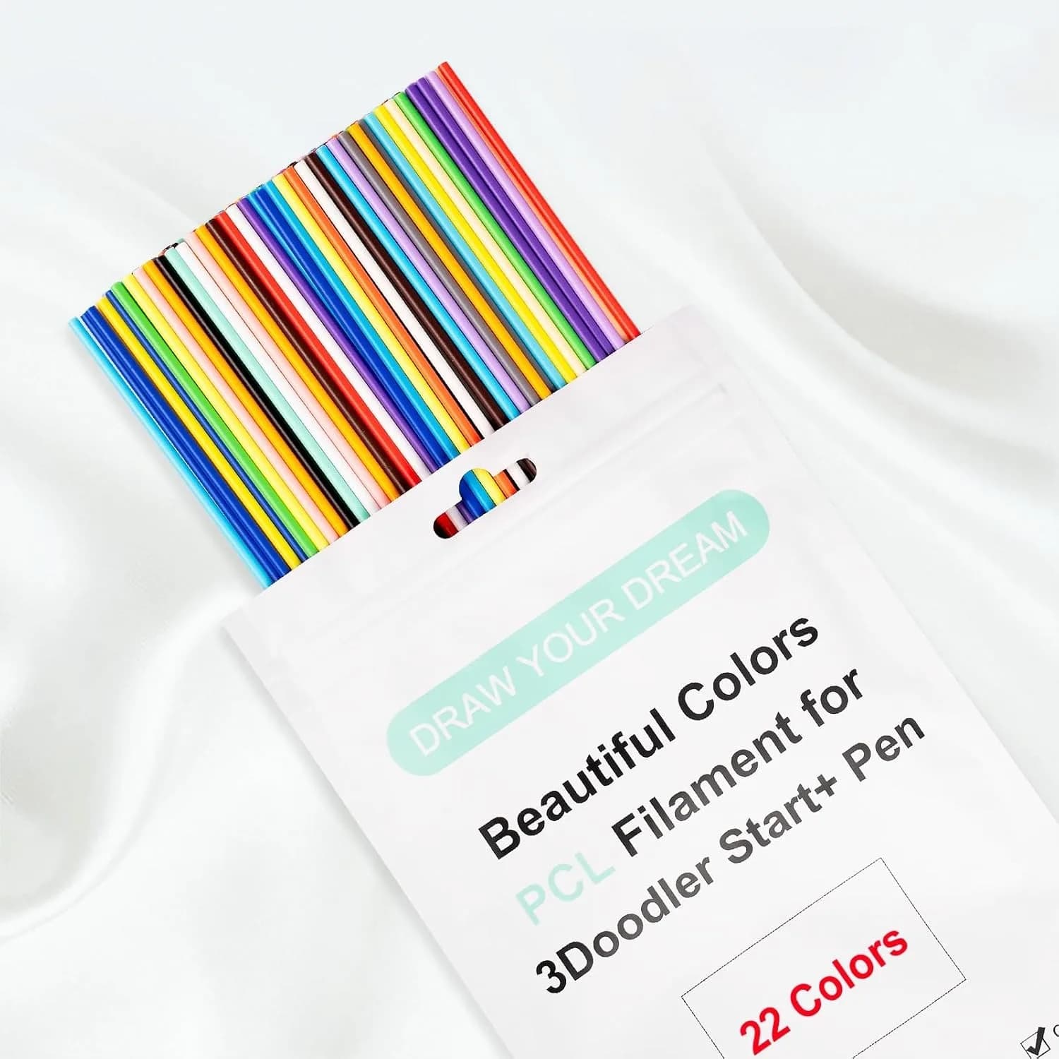 Ricariche per Penna 3D Doodler, 22 Colori Filamento PCL, Compatibili Solo con 3Doodler Start+, Bassa Temperatura di Stampa, 110 Pezzi