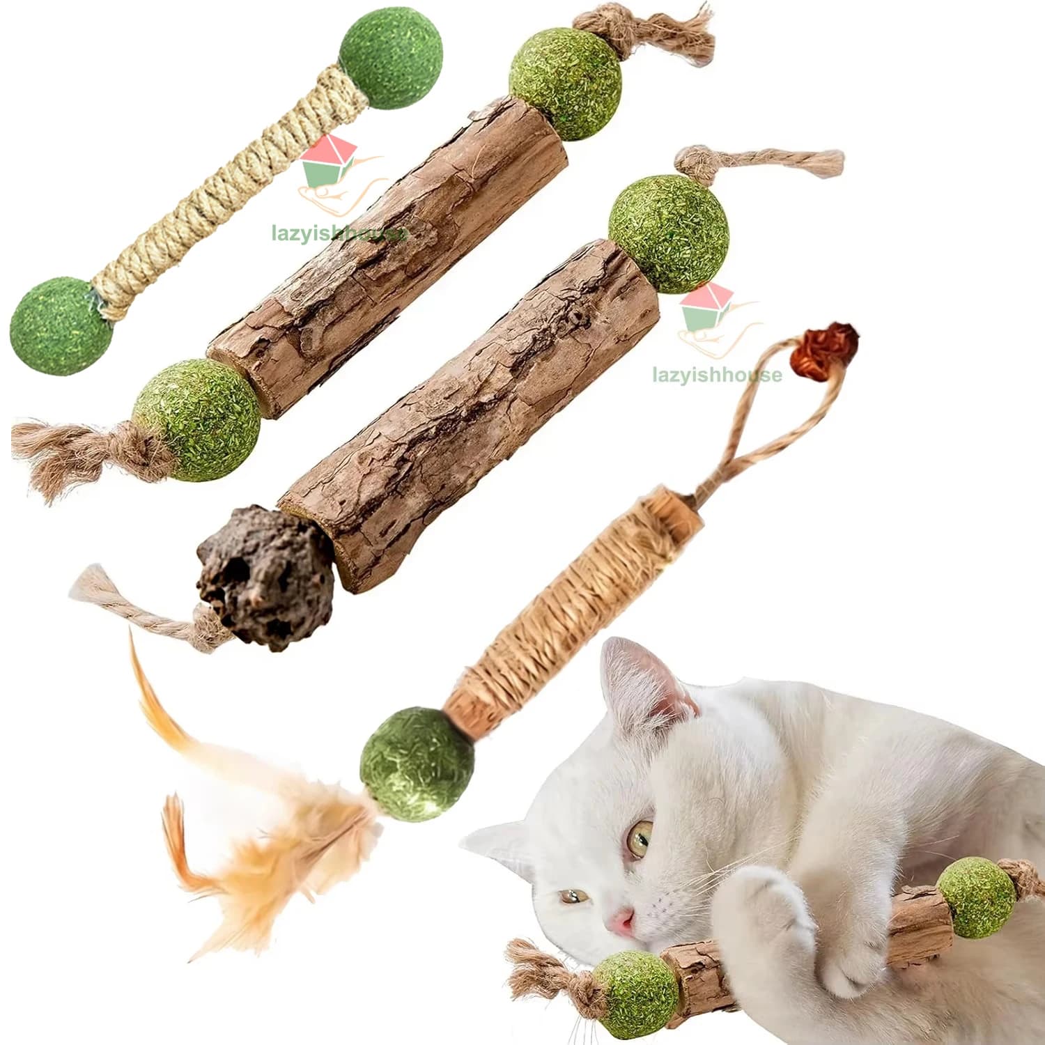 1pc Gatto Pulizia Dei Denti Puro Naturale Erba Gatto Molare Dentifricio Bastone Silvervine Actinidia Frutta Matatabi Gatto Snack Stick