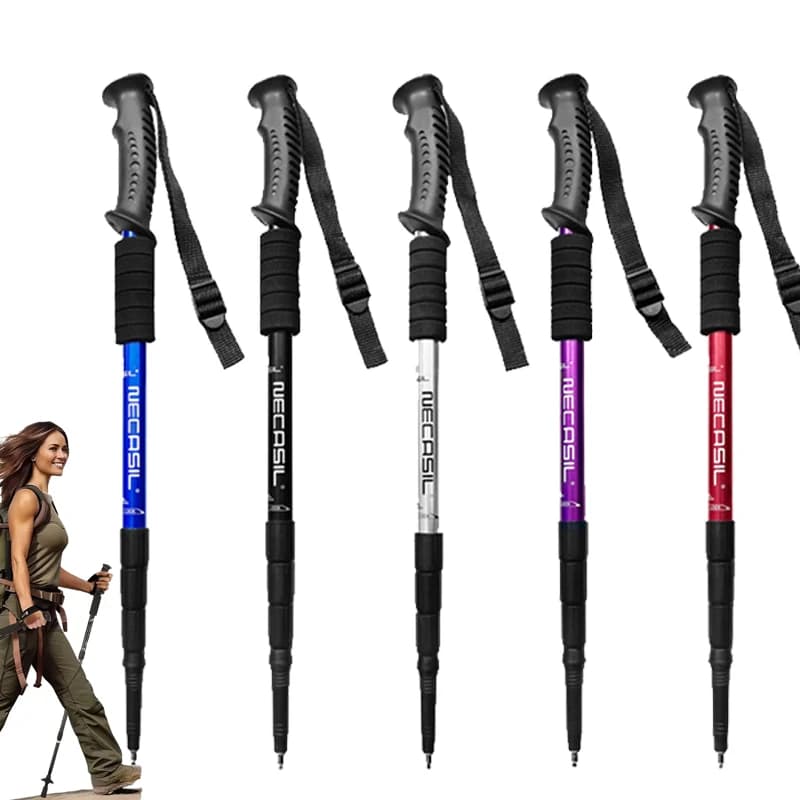 Trekking poles with Urti Absorption, Adjustable, for Hiking or Walking, Folding, Robust and Light