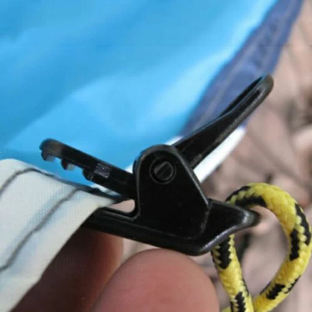 Morsetto per tenda da sole Clip a scatto Supporto per tenda da campeggio esterna Caravan Jaw Gripper Telone Stringere Strumenti Accessori Attrezzatura 10 pezzi