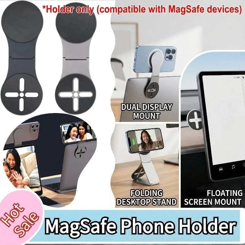 Foldable Magsafe Magnetic Phone Stand Desktop Car Navigation Holder for Tesla Laptop Side Mount Bracket